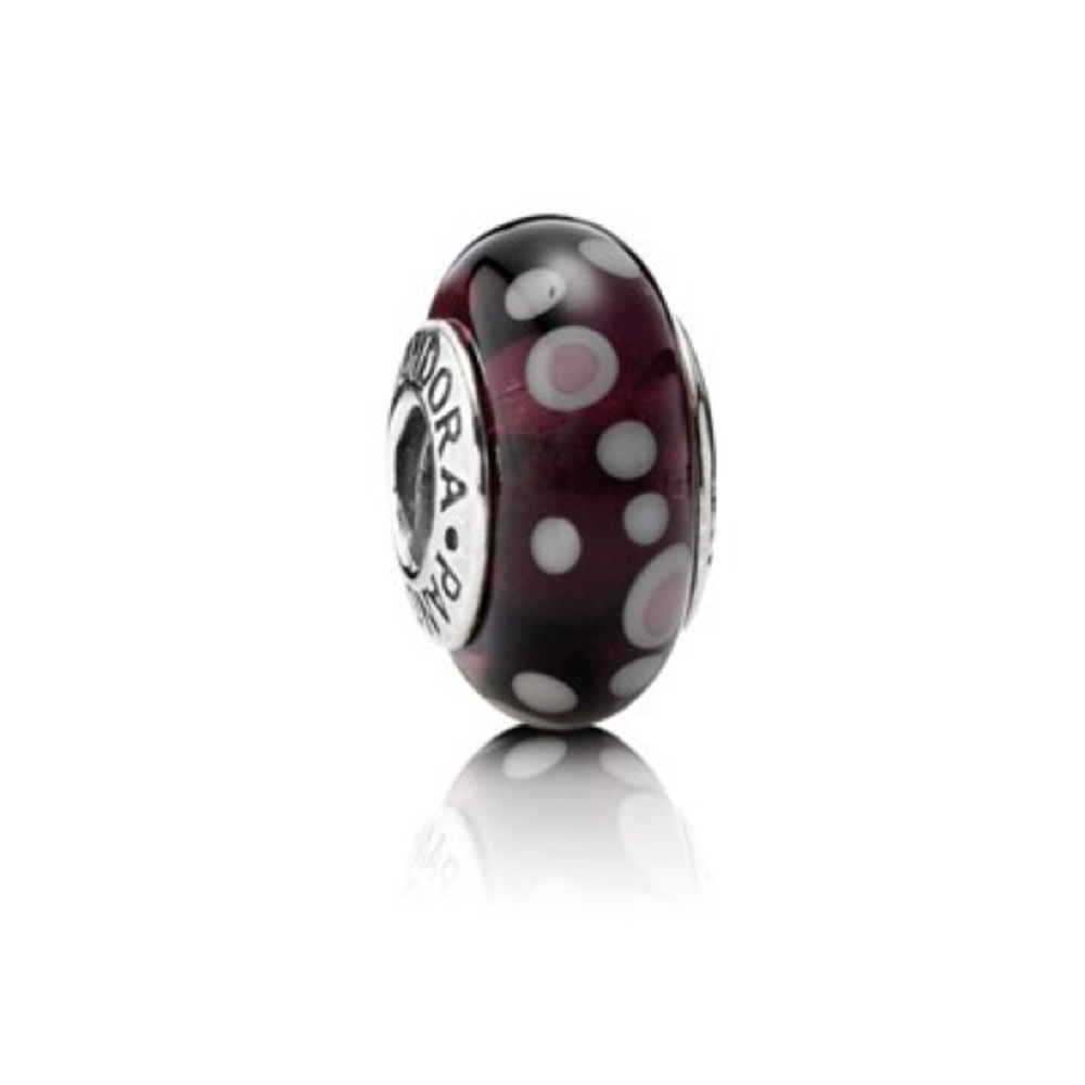 Authentic Pandora Purple Bubbles Murano Charm